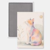 Aimant Chat silencieux au clair de lune (Recto/Verso)