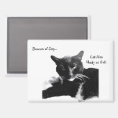 Aimant Chat Smoking avec un Sourire Sournois (Recto/Verso)