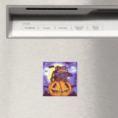 Aimant Chat-sorcier d'Halloween (In Situ (Lave-vaisselle))