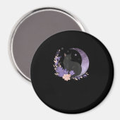 Aimant Chat Sorcière Fleurs de Lune Pastel Goth Goblincor (Recto/Verso)