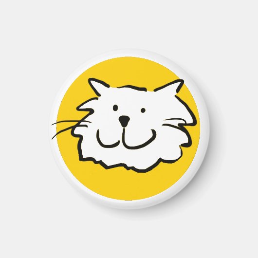 Aimant Chat souriant heureux comme une illustration de de (Devant)