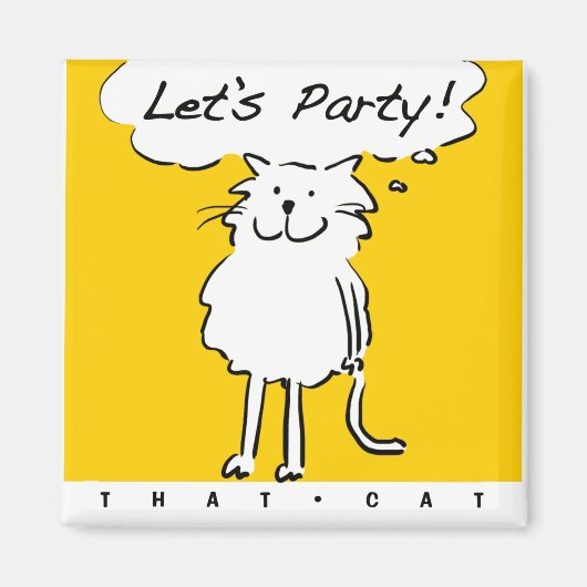 Aimant Chat souriant heureux comme une illustration de de (Devant)