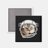 Aimant Chat spatial (Recto/Verso)