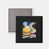 Aimant Chat spatial astronaute (Recto/Verso)