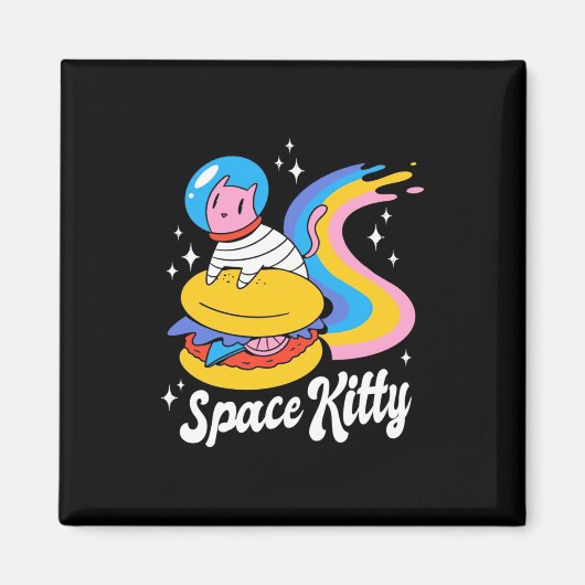 Aimant Chat spatial astronaute (Devant)