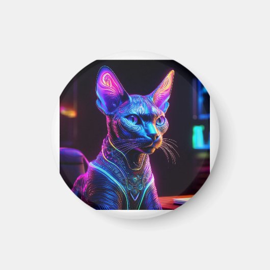 Aimant Chat Sphinx Alien Est Assis Dans Le Fauteuil De So (Devant)