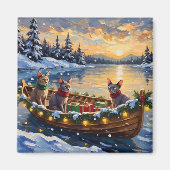 Aimant Chat Sphynx Noël Bateau Fêtes (Devant)