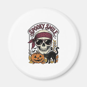Aimant Chat squelette Halloween Graphique de citrouille v