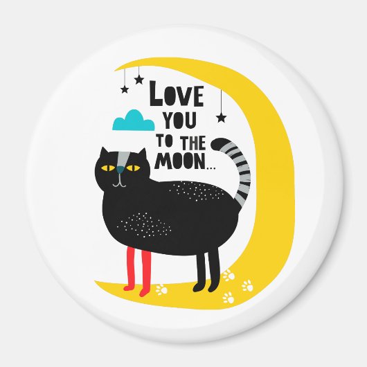 Aimant Chat sur la lune (Devant)