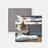 Aimant Chat sur l'aimant du clavier (Recto/Verso)