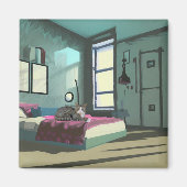 Aimant Chat sur le lit (Devant)