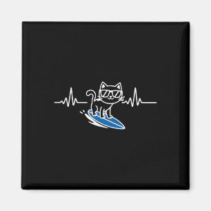 Aimant Chat Surfant Drôle Surfeur Planche de Surf Surf
