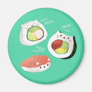 Aimant Chat sushi mignon