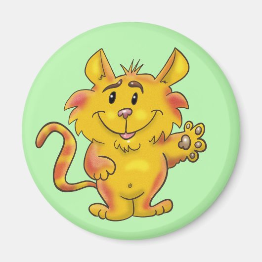 Aimant Chat Tabby convivial (Devant)