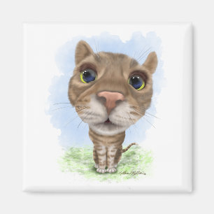 Aimant Chat Tabby Dessin Animé Drôle