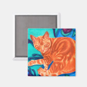Aimant Chat tabby orange aquarelle (Recto/Verso)