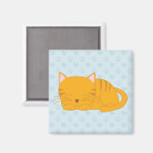 Aimant Chat Tabby Orange Dormant (Recto/Verso)