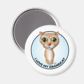 Aimant Chat Tabby Orange - J'Aime Mon Grand-Chat (Recto/Verso)