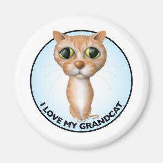 Aimant Chat Tabby Orange - J'Aime Mon Grand-Chat