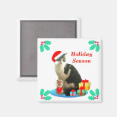 Aimant Chat Tigré de Noël (Recto/Verso)