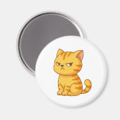Aimant Chat tigré orange grincheux (Recto/Verso)
