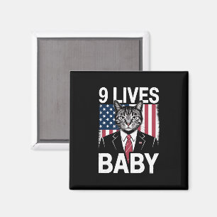 Aimant Chat Trump 9 Vies Bébé Drôle Chat Trump