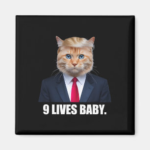 Aimant Chat Trump 9 Vies par Trump 2024 Victoire Gagnant