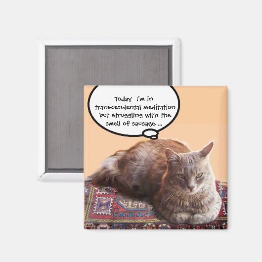 AIMANT CHAT TURQUE EN MÉDITATION TRANSCENDENTALE (Recto/Verso)