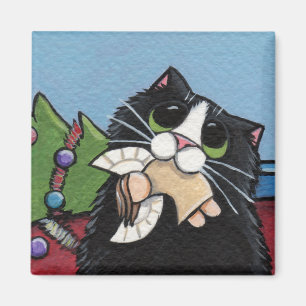 Aimant Chat vilain à l'aimant de Noël