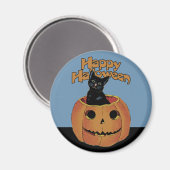 Aimant Chat vintage à Jack'o'Lantern (Recto/Verso)