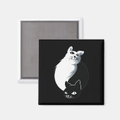 Aimant Chat Yoga Ying Yang (Recto/Verso)