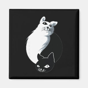 Aimant Chat Yoga Ying Yang