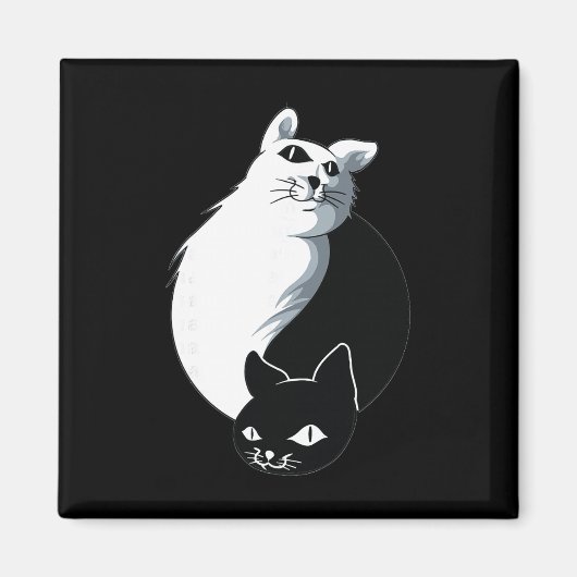 Aimant Chat Yoga Ying Yang (Devant)