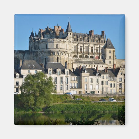 Aimant Château d'Amboise en France Autocollant Carré de c (Devant)