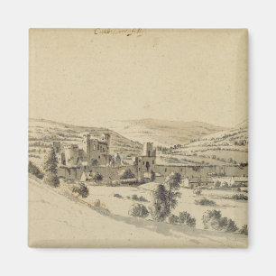 Aimant Château de Caerphilly (stylo, encre et lavage sur