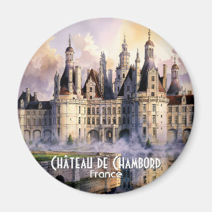 Aimant Château de Chambord Loire France Aquarelle Château