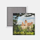 Aimant Château de Dracula en Transylvanie, Roumanie (Recto/Verso)