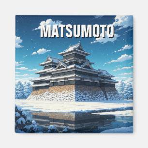 Aimant Château de Matsumoto Japon hiver