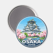 Aimant Château d'Osaka Japon (Recto/Verso)