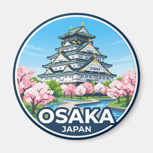 Aimant Château d'Osaka Japon (Devant)