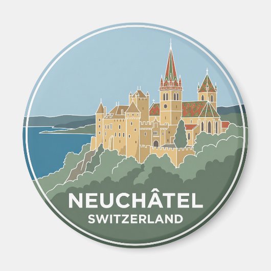 Aimant Château et Collégiale, Neuchâtel (Devant)