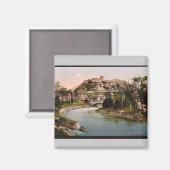 Aimant Château et rivière, Lourdes, Pyrénées, vintag Fran (Recto/Verso)