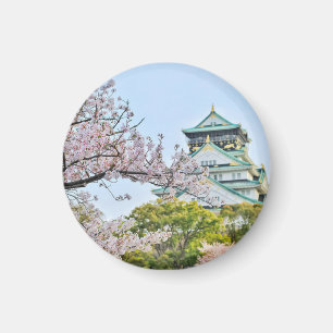 Aimant Château Himeji avec fleurs de cerisiers