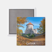 Aimant Château médiéval entouré de forêt (Recto/Verso)