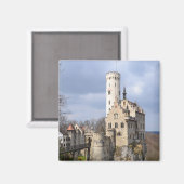 Aimant Château traditionnel à Cliff le jour nuageux (Recto/Verso)