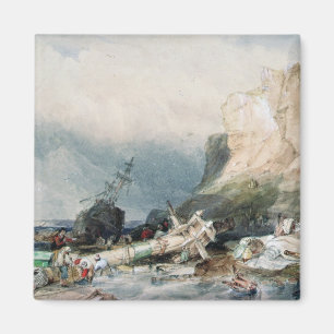 Aimant Château, Tyne and Wear de Tynemouth, avec l'épav