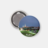 Aimant Château Wawel la nuit à Cracovie, Pologne (Recto/Verso)