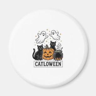 Aimant Chatloween Chat Fantôme Vintage Design de Chemise 