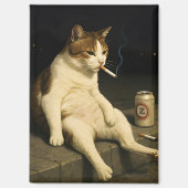 Aimant Chaton Cigarette Drôle Chat Qui Fume Mème Générati (Recto)
