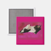 Aimant Chaton couché en rose (Recto/Verso)